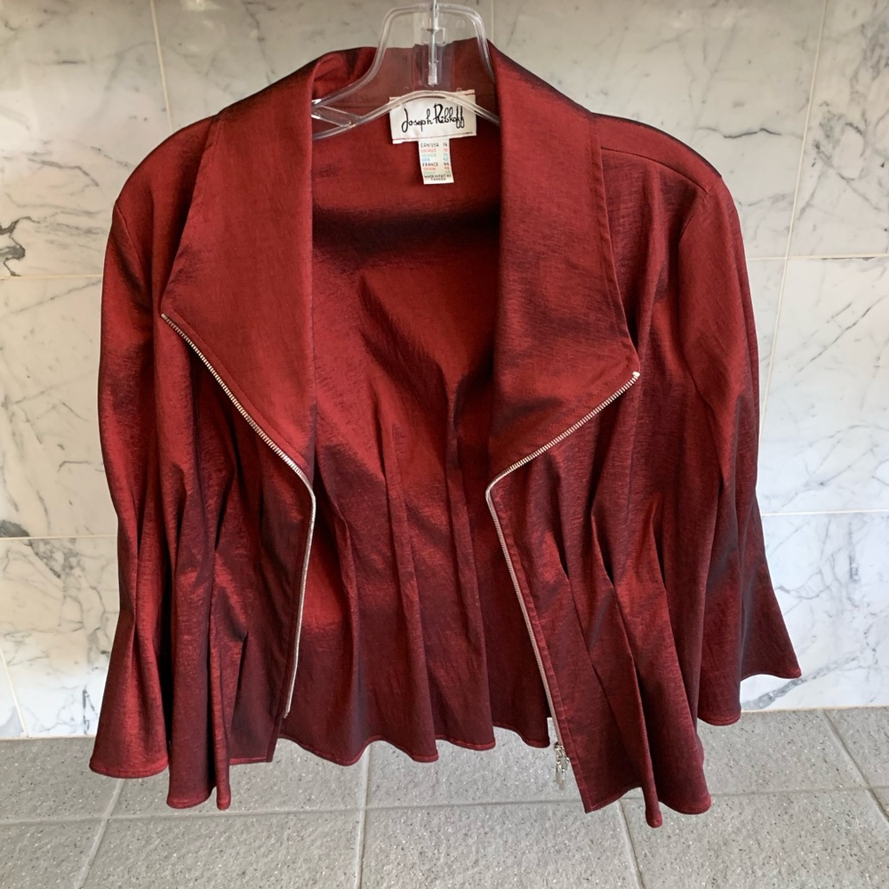 Joseph Ribcoff Dark Red Zip-Up